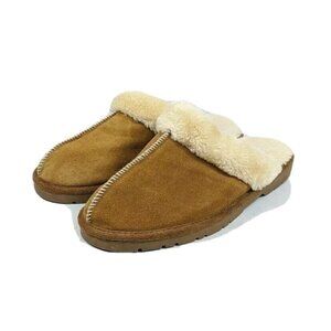 Sporto Mules Faux Fur Lined Women's Sz Large Brown Suede Leather